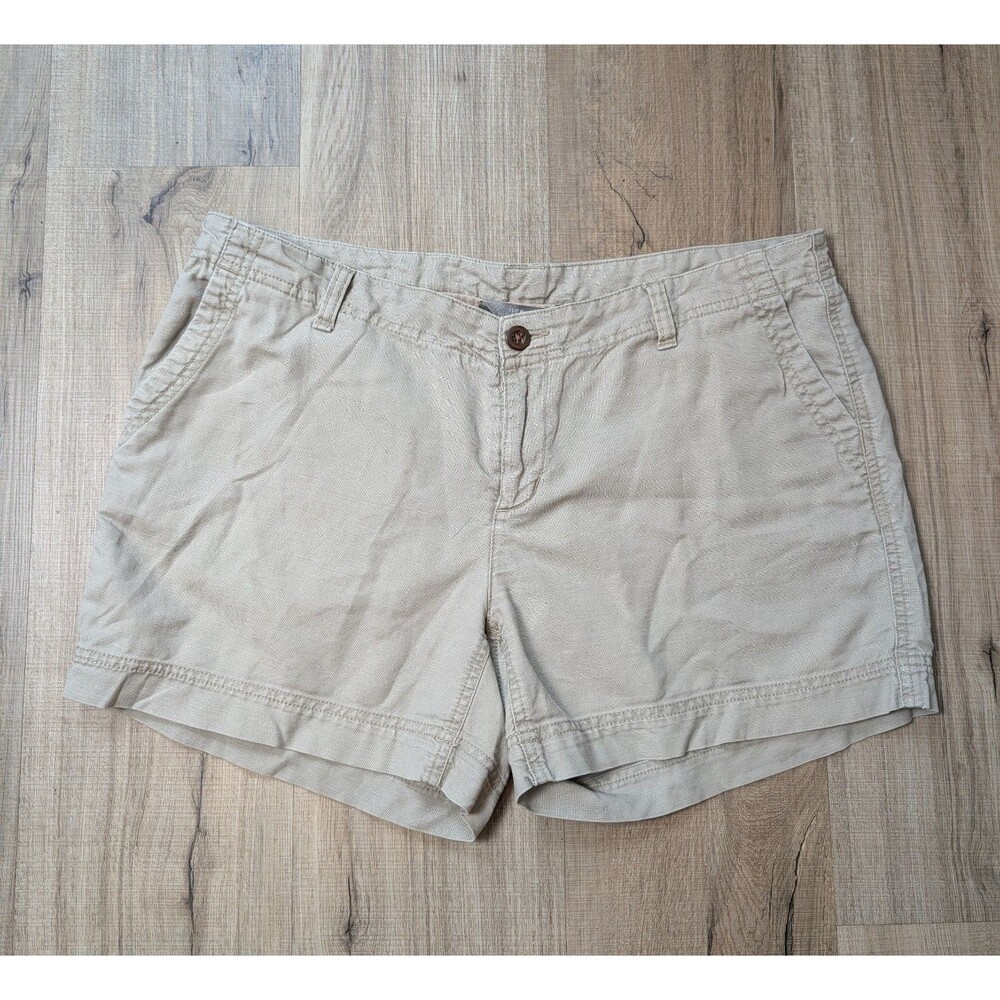 The North Face Size 12 Khaki Chino Flat Front Shorts Linen Blend Gorpcore *Read